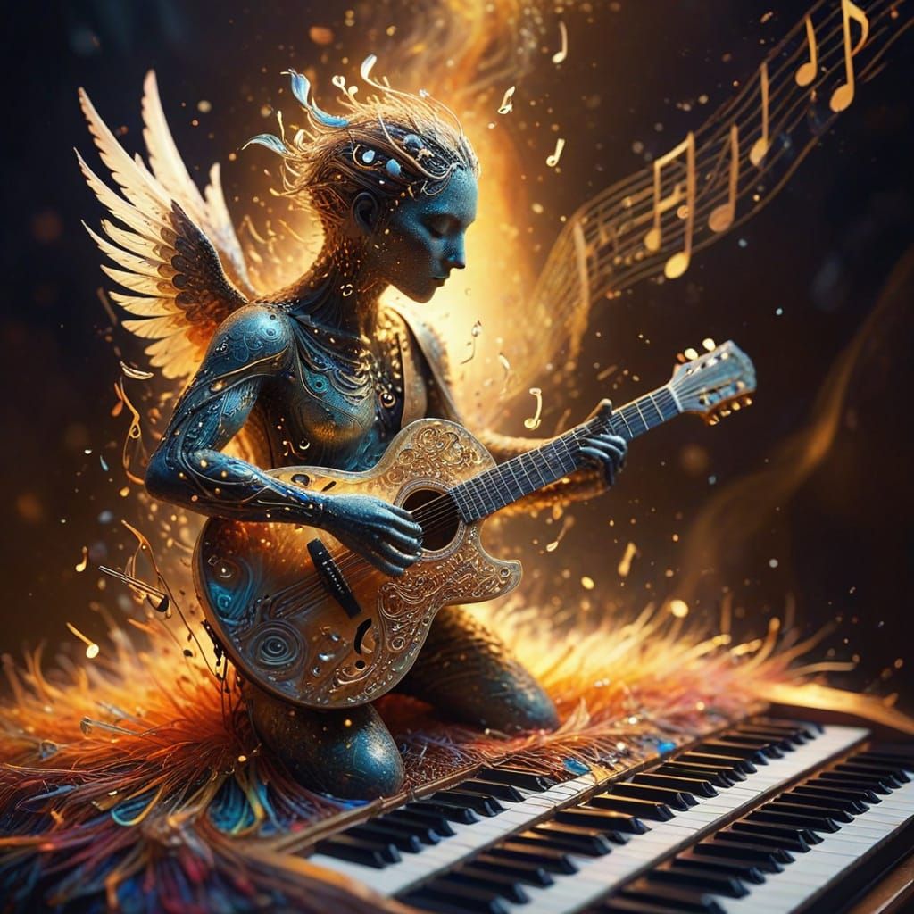 Dreamy Watercolor Songbird Transforms into Vibrant Music Not...