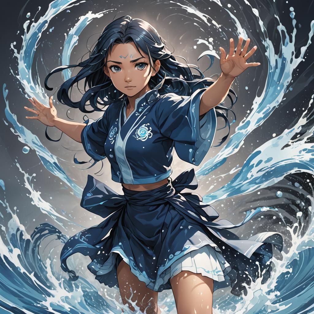 Anime Girl Waterbender Concept Art
