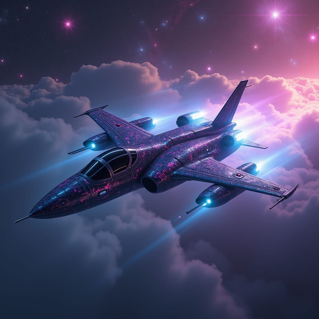 Haunebu Aircraft Soaring Through Orion Nebulas