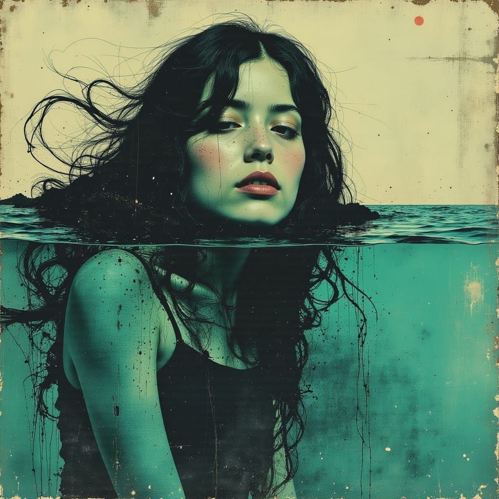 Melancholic Mermaid in Crystal Waters