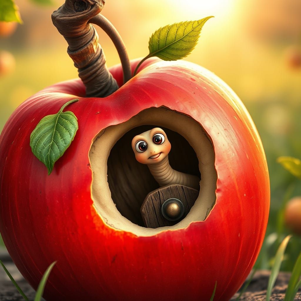 Whimsical Apple Haven in a Golden Light