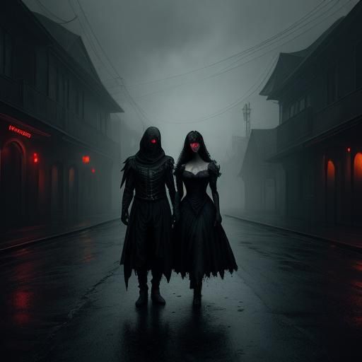 Princess Peach and Michael Myers: Dark Fantasy Art