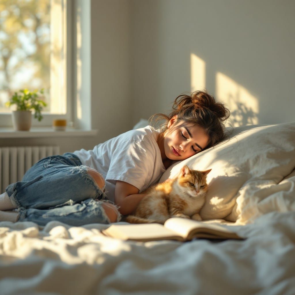 Young Pakistani Woman Contemplates Life in a Calm, Pastel-Co...