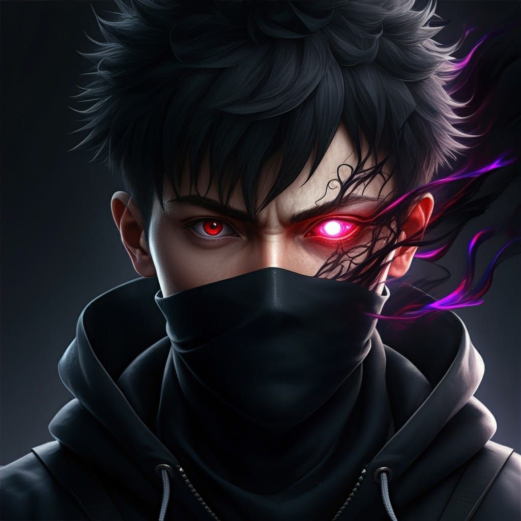 Shadow Transformation Portrait in Anime Concept Art Style