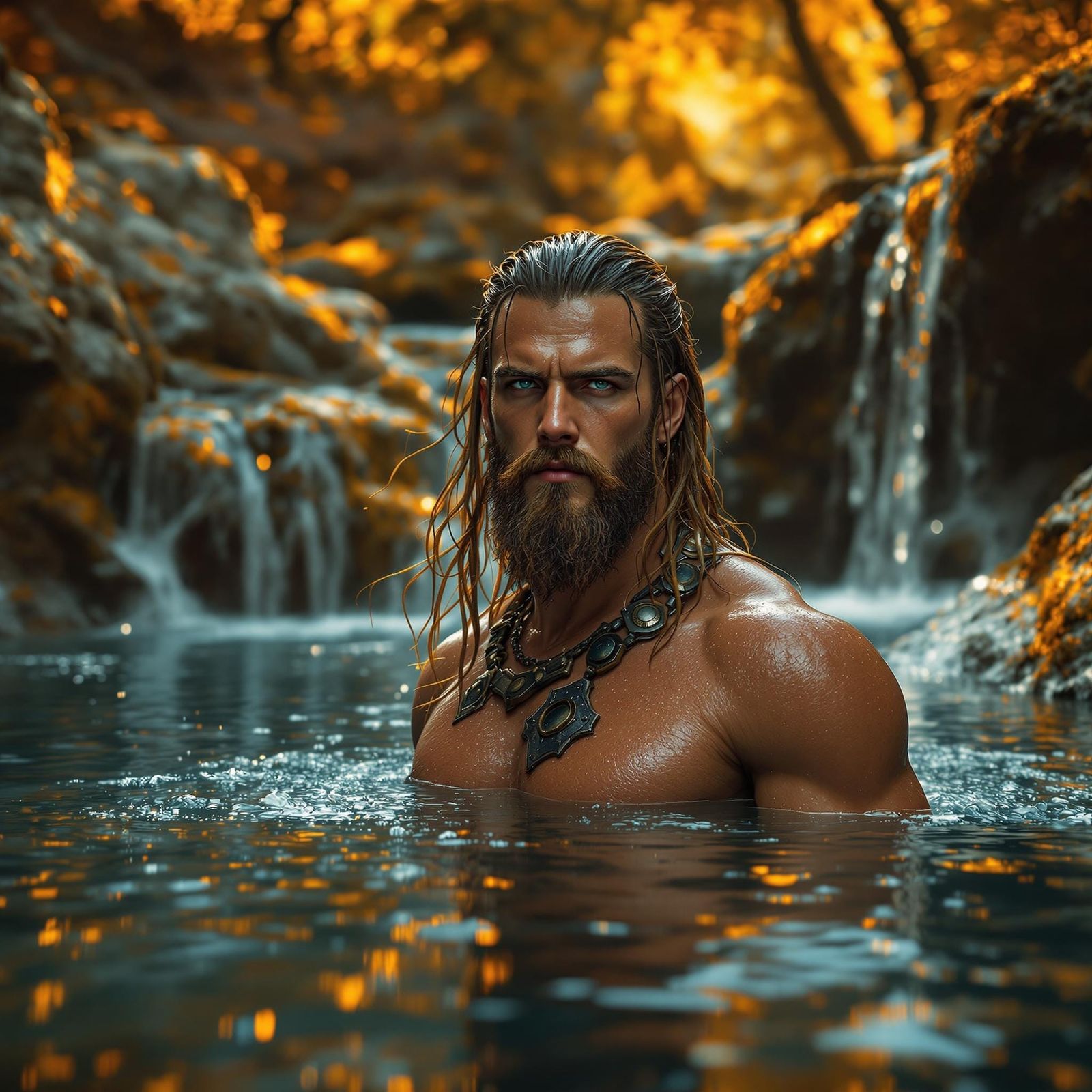 Sensual Viking Goddess in Epic Fantasy Landscape