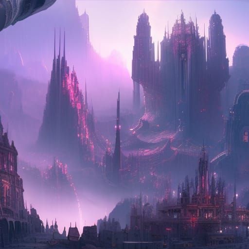 Detailed Future City Concept Art in 8K