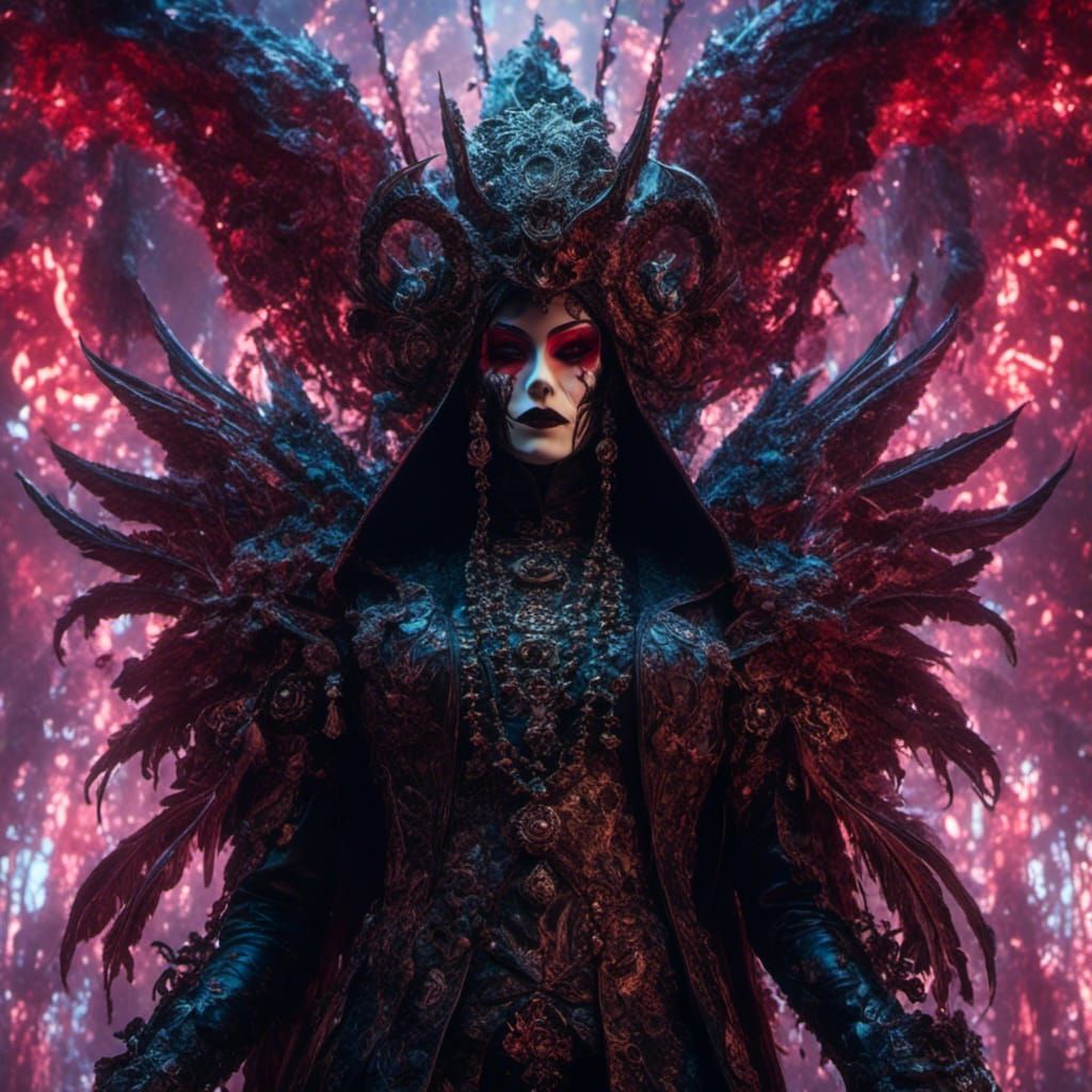 Psychotic Goth Queen in Macabre Style