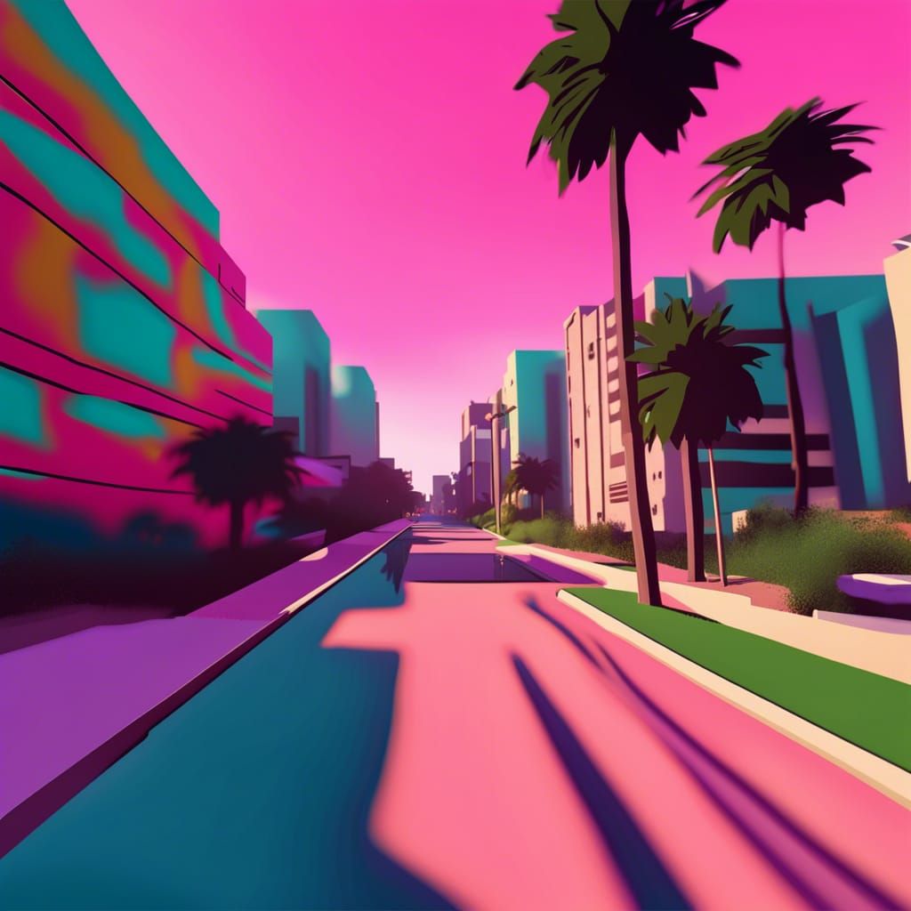 Photorealistic GTA Vice City Scene in Unreal Engine