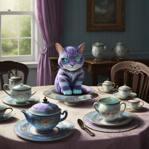 Cheshire Cat and Mad Hatter's Tea Party