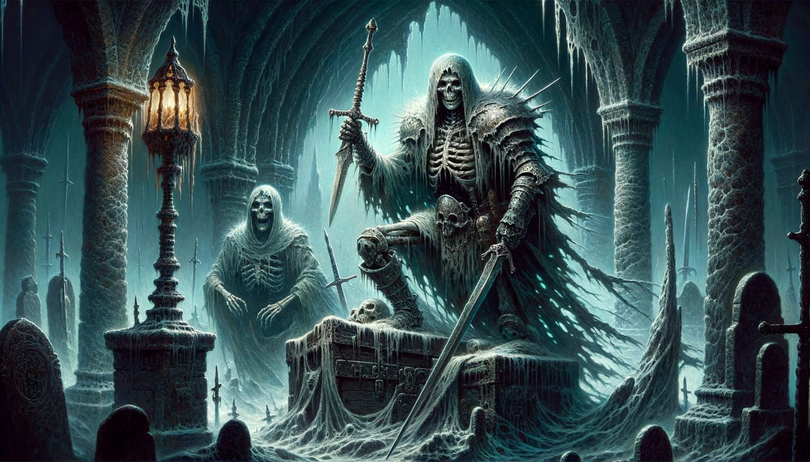 Undead Soldier Arising from Tomb to Defend Sorcerer