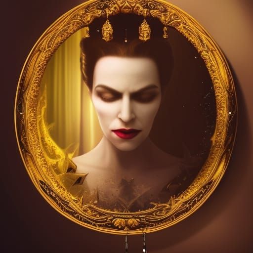 Evil Queen and Snow White: Mirror Reflection