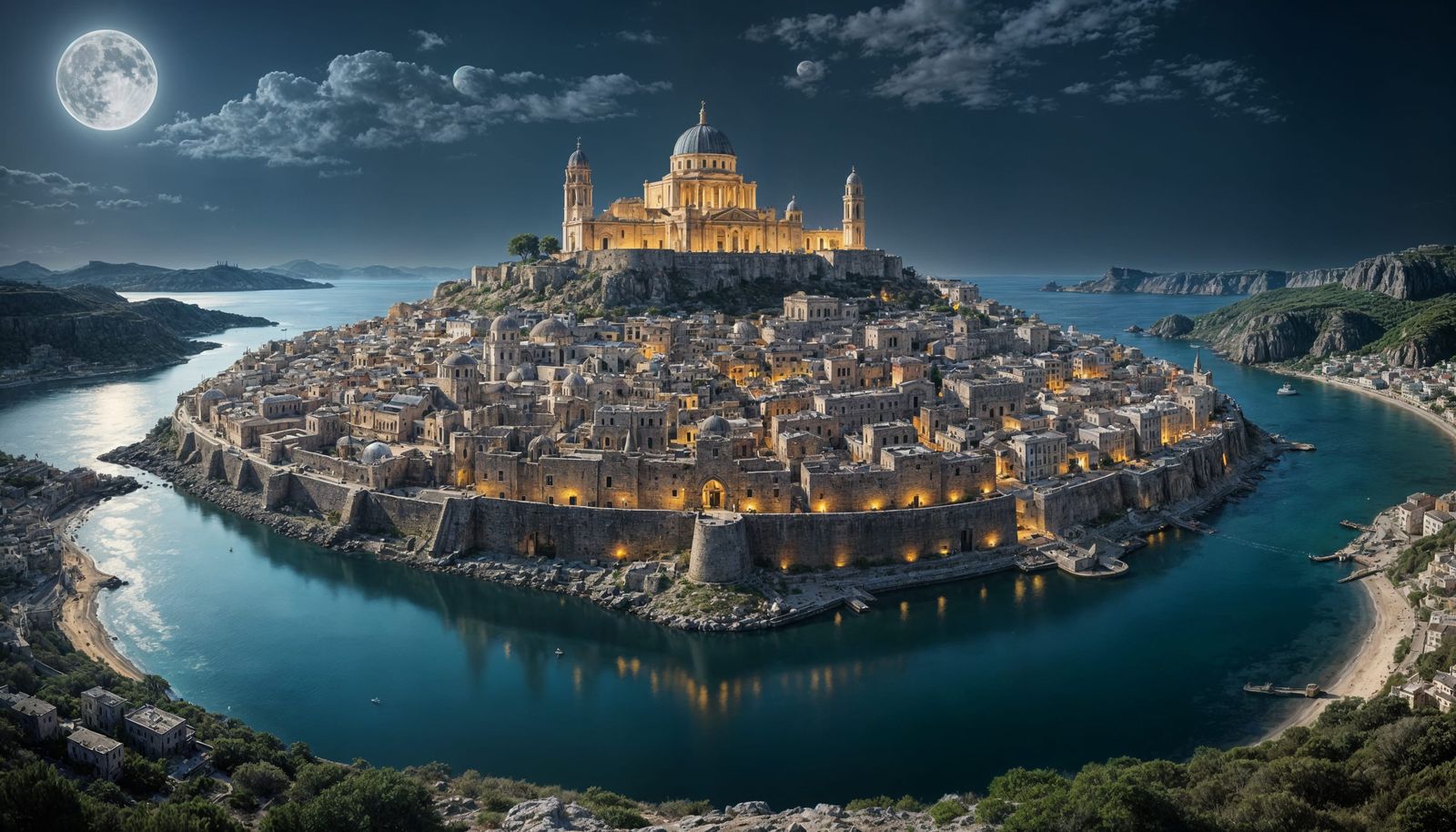 Ancient Greek City Under Siege by a Giant Minotaur