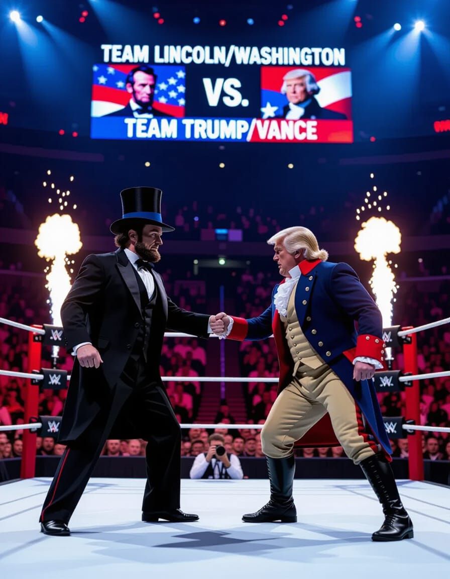 Presidential Wrestling Match: Lincoln & Washington vs Trump ...