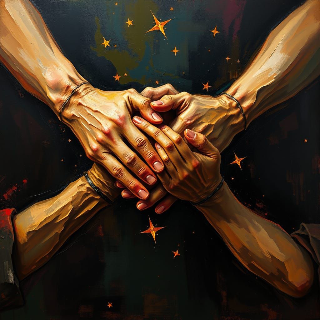 abstract oil painting in the style of  Rembrandt, Baroque, dramatic lighting, realism::Leonardo da Vinci, Renaissance, a...