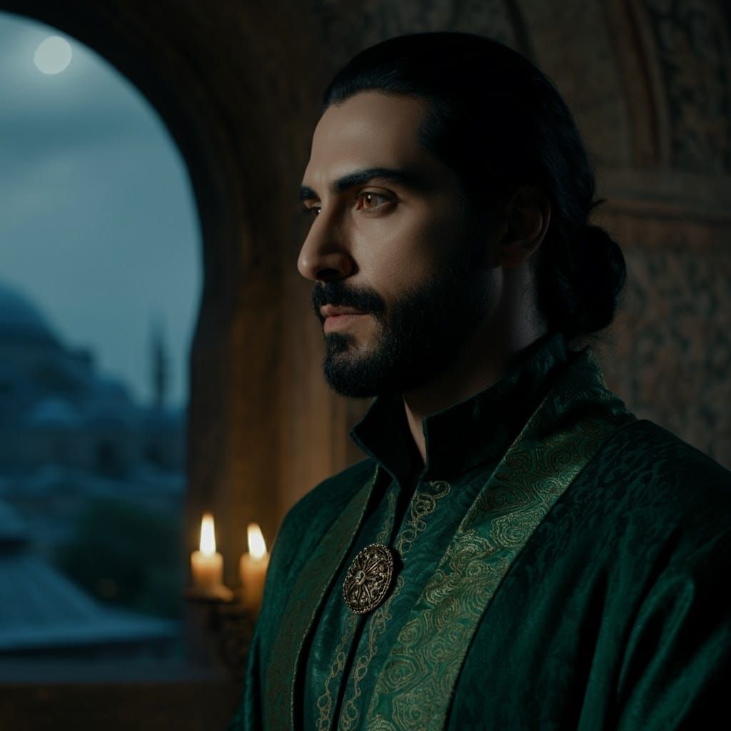 Elegant Vampire Architect in Constantinople Portrait