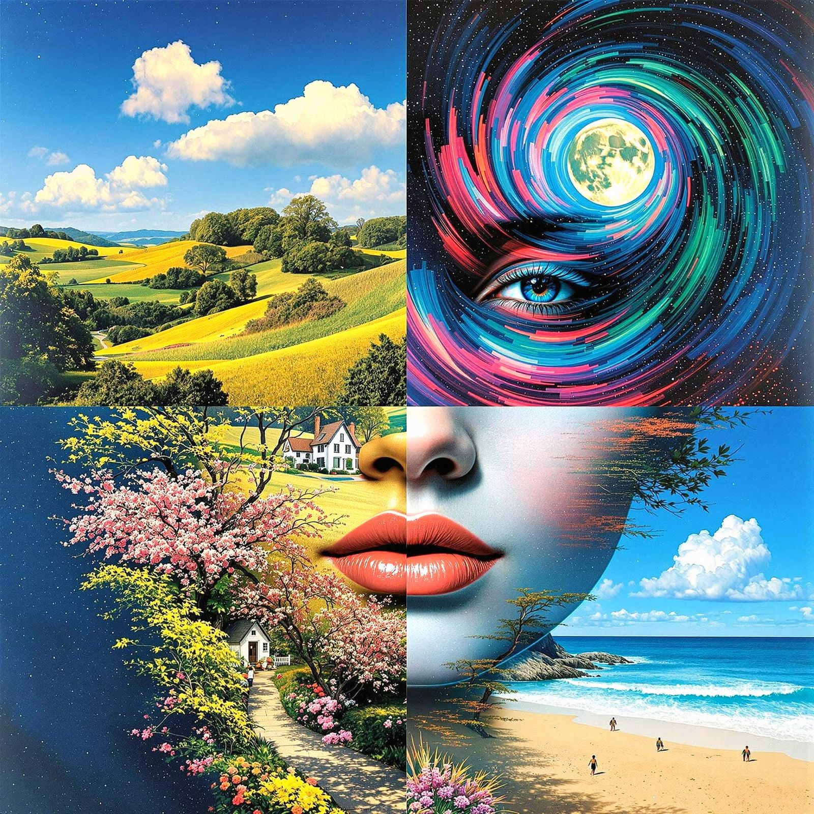 Abstract Portrait in Harmonious Landscapes