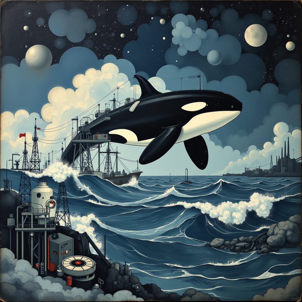 Orca Rides Cosmic Tidal Wave in Outer Space