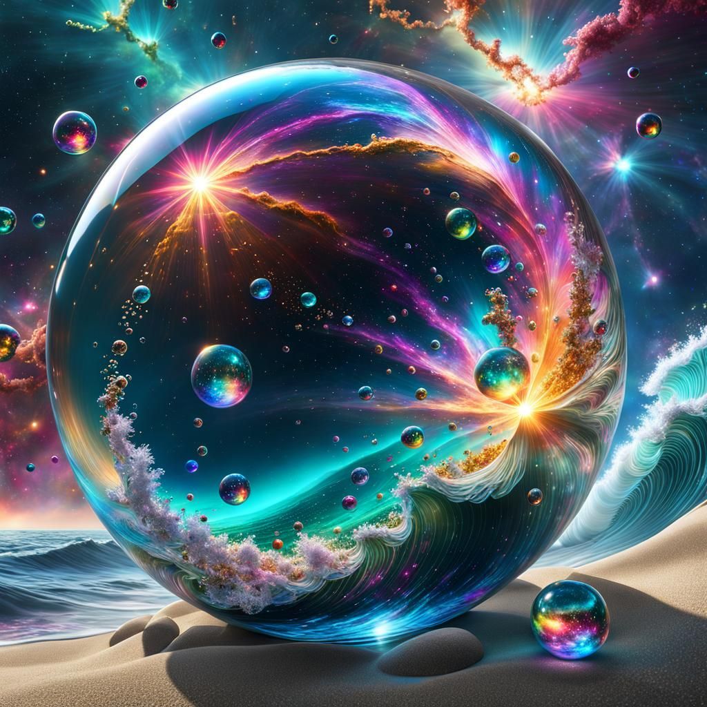 The universe resting on the sands of time, oceans of galaxies, nebulae, unending ebb and flow.