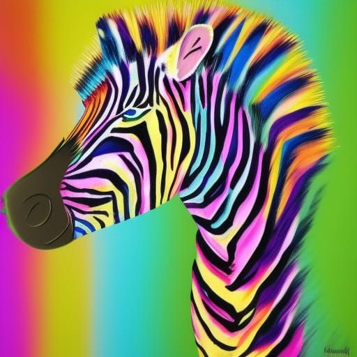 Colorful Whimsical Zebra Image