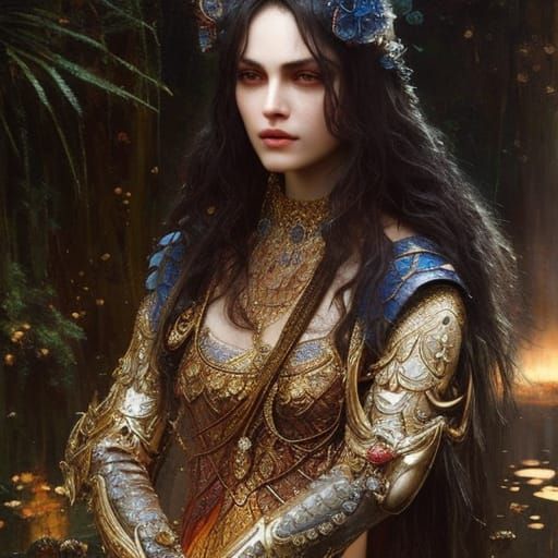 King Arthur's Death: Ornate Hyperrealistic Painting