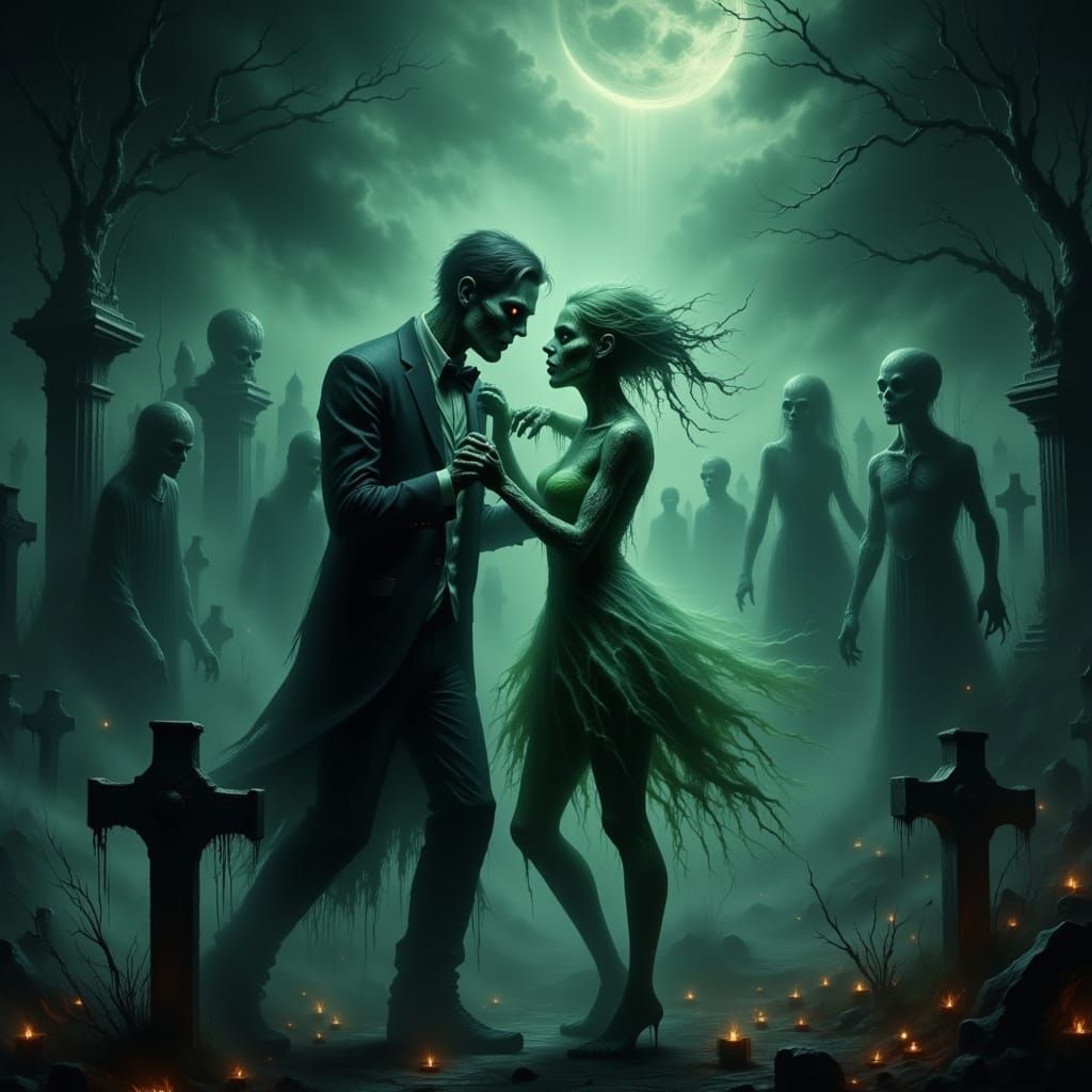 Zombie Prom Night in a Surreal Graveyard