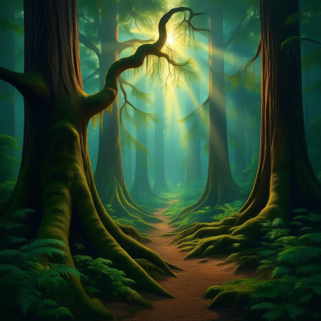Mystical Forest in Realistic Photography Style