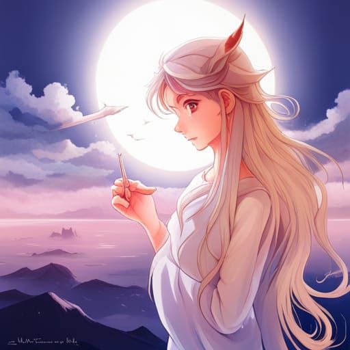 The Last Unicorn in Anime Style