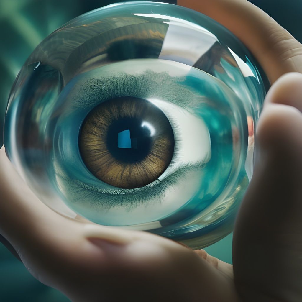 Ethereal Eye Encased in Glass: Photorealistic Masterpiece