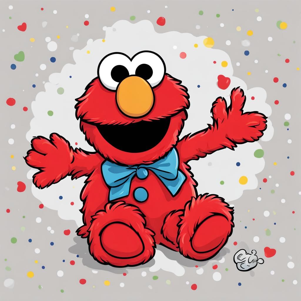 Happy Elmo Digital Rendering
