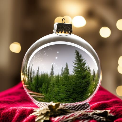 Christmas Landscape Inside a Crystal Ball
