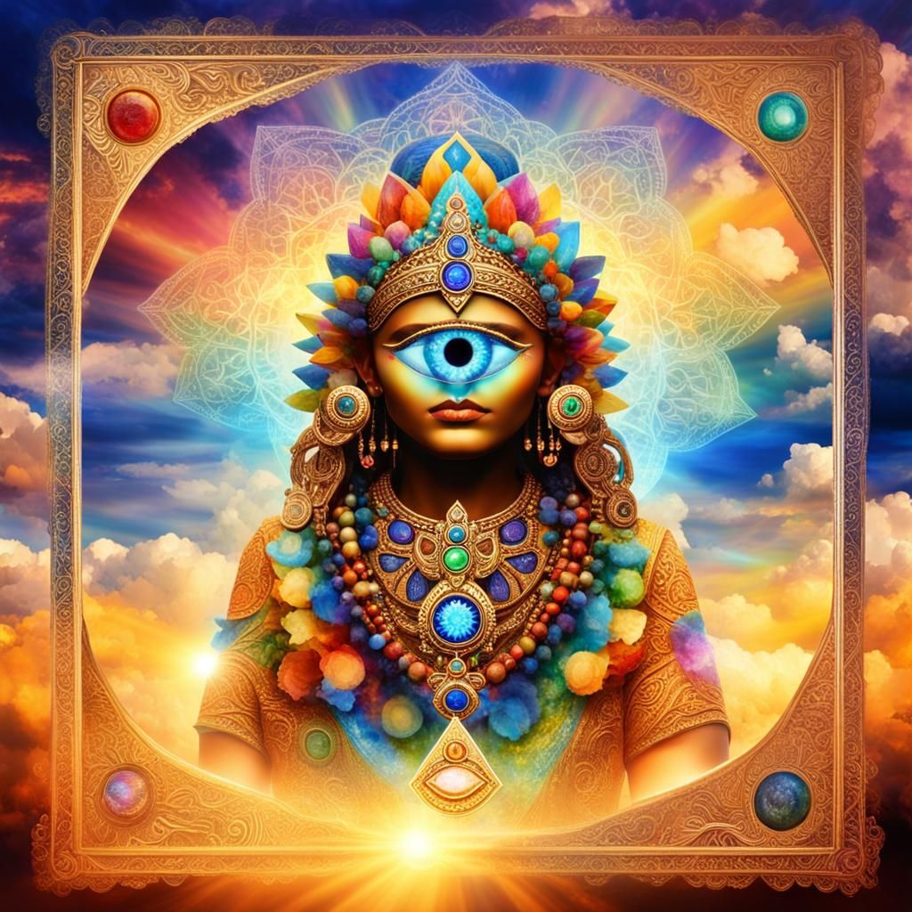 Radiant Figure at Crossroads of Inner Peace