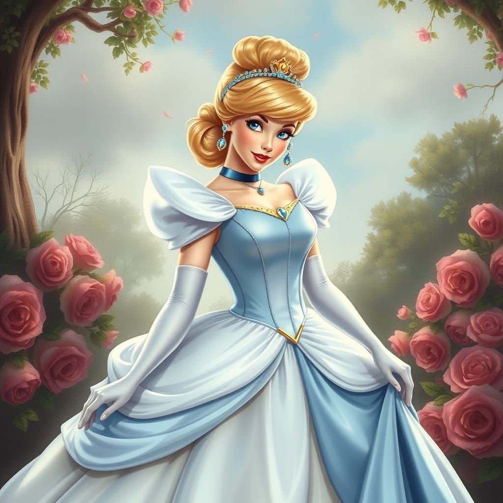 Hyperrealistic Cinderella Pin Up as Disney Princess