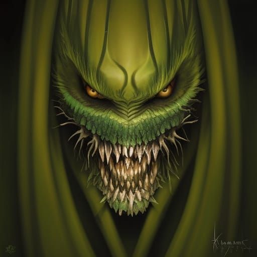 Grotesque Bogeyman Portrait in Surreal Neo-Gothic Style