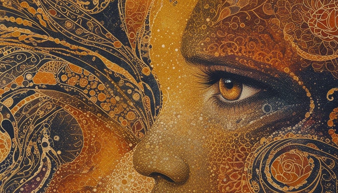 Hyper-detailed golden pointillism art. (1)