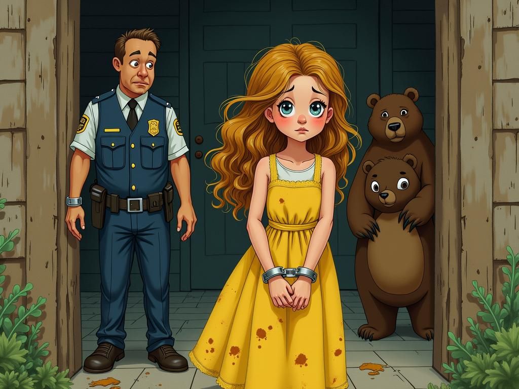 Goldilocks Arrested in the Three Bears' House