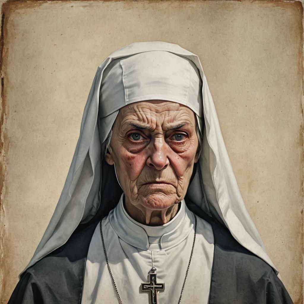 Grumpy Nun Portrait