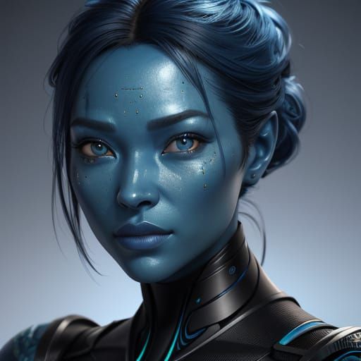 Hyper-Realistic Alien Woman Portrait in Epic 3D Cinematic St...
