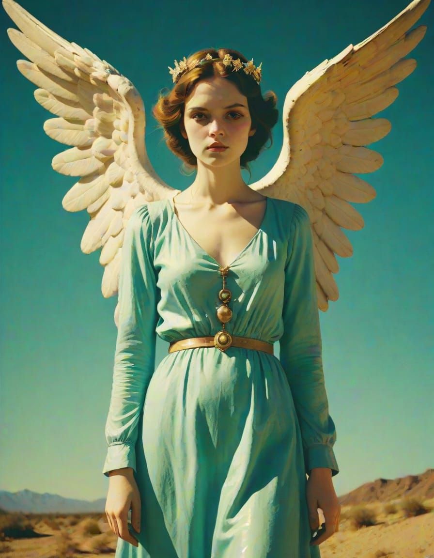 Goddess of Redemption in a Dramatic Landscape