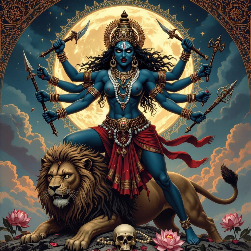 Victorious Ma Kali in Biomechanical Style