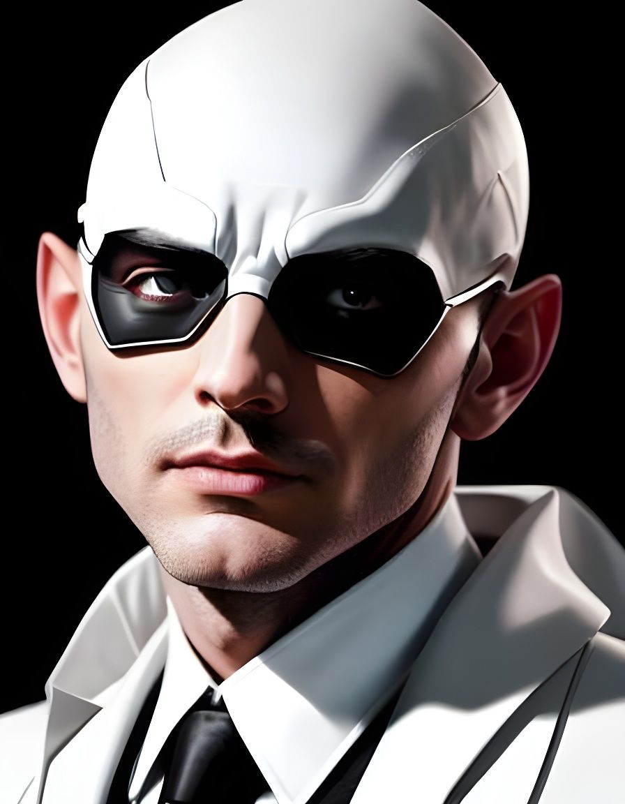 Superhero in White Suit: Cinematic Digital Art