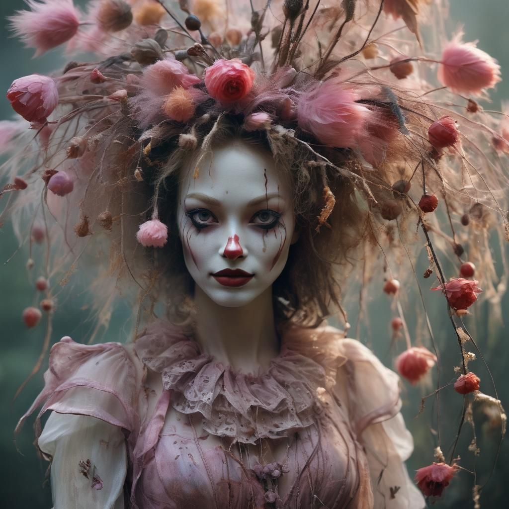 Ethereal Nymph Clown: Fine Art Photography