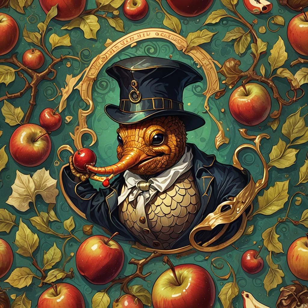 Worm Graduate in Art Nouveau Style