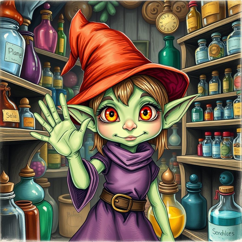 she is a very young and small Goblin Girl ...