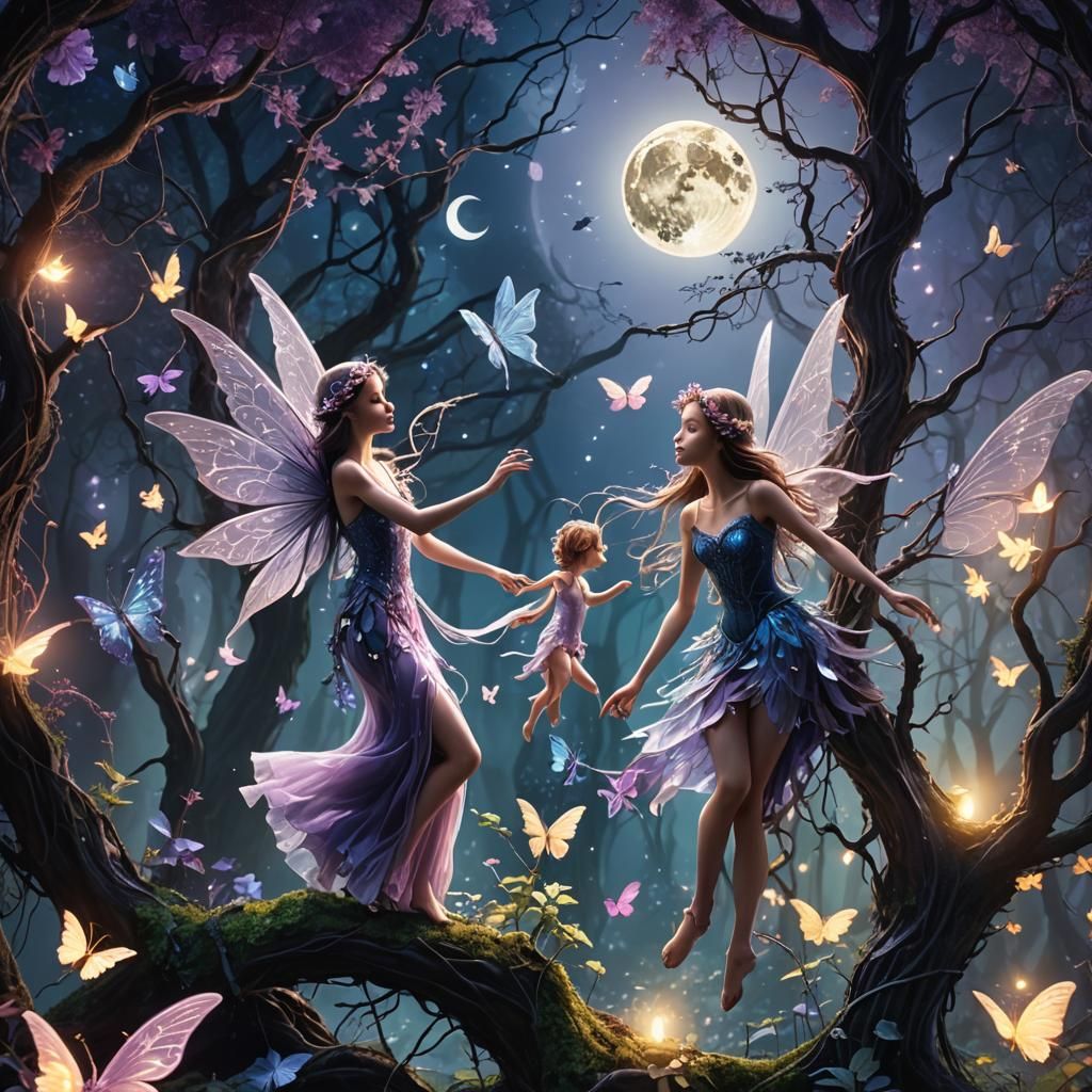 Fairies Dancing to Moonlight Sonata: Digital Matte Painting