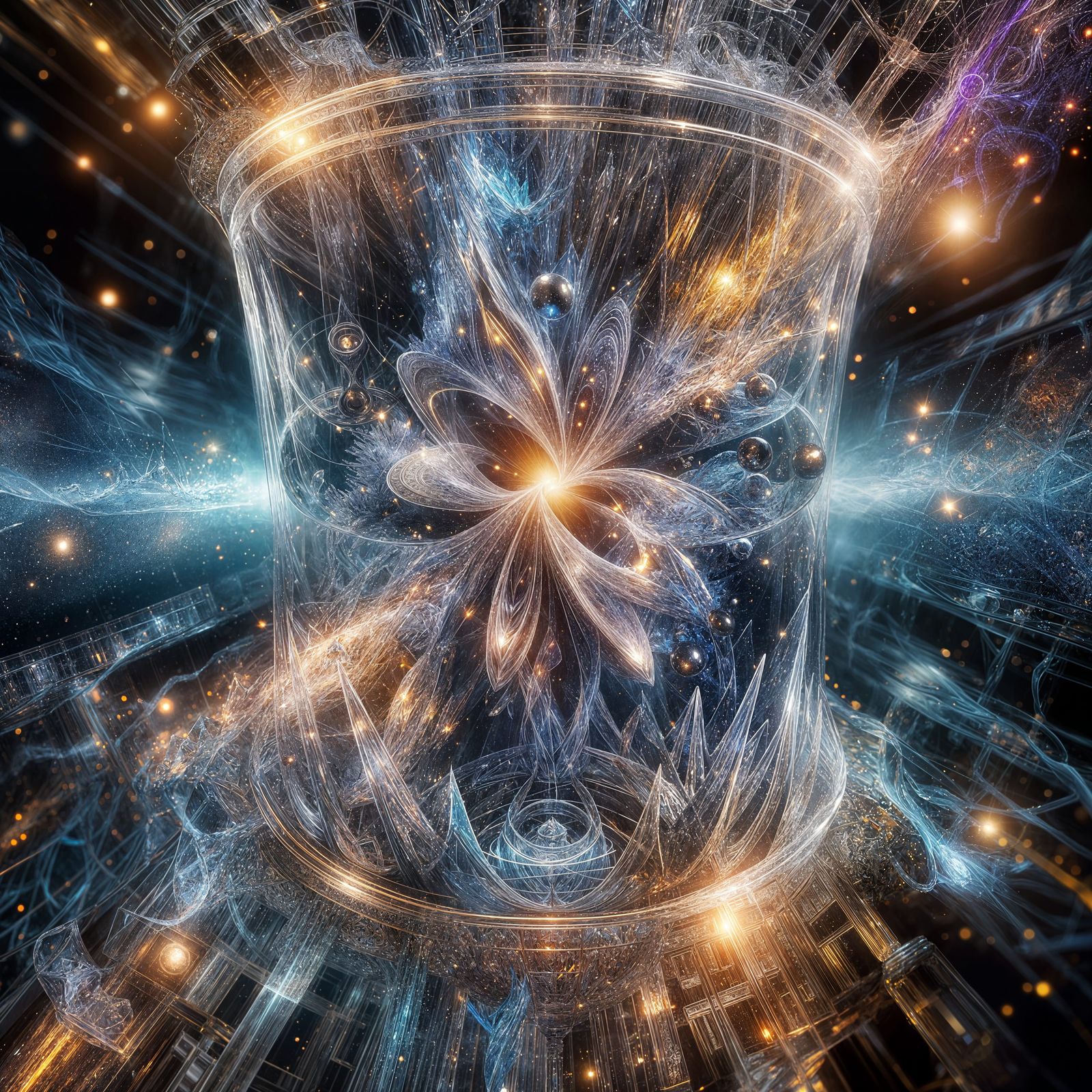 Quantum Singularity in Crystal Container