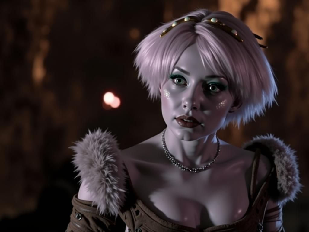 Exotic Alien Warrior in Surreal Sci-Fi Landscape