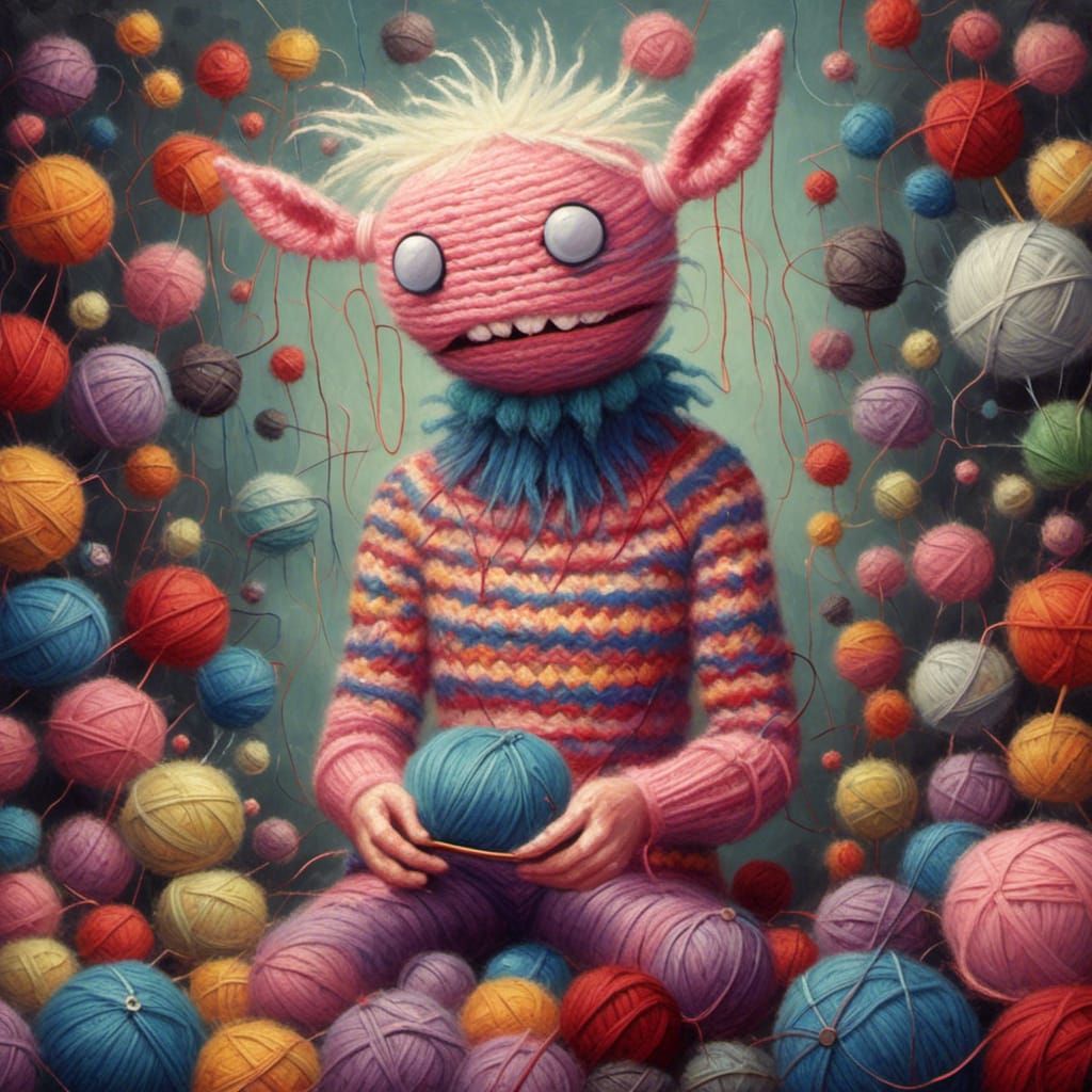 Yarn Monster Knitting: Pop Surrealism Creation