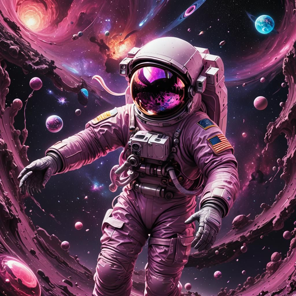 A bioluminescent glittery liquefied galaxy fluid with an ast...