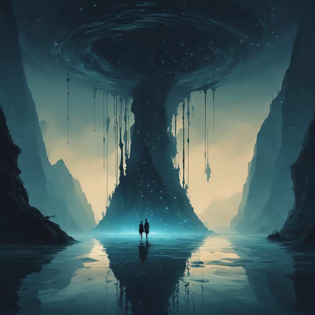 Ethereal Underwater Void with Shimmering Floor