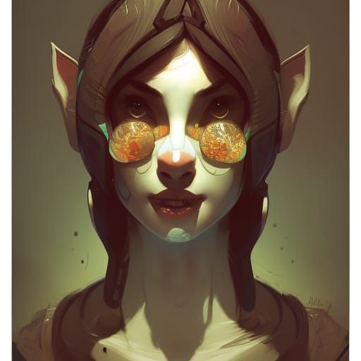 Chibi Marsupilami Portrait in Art Nouveau Style